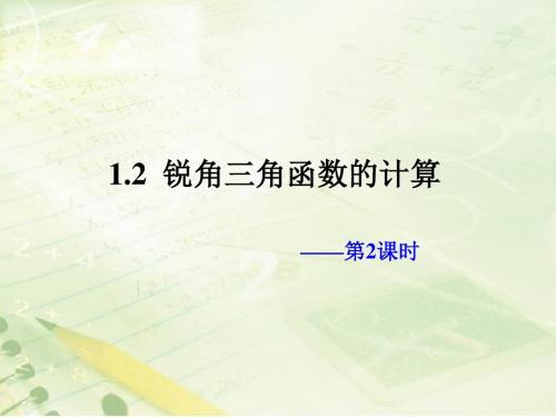 浙教版数学九年级下册1.2《锐角三角函数的计算(2)》教学课件 (共12张PPT)