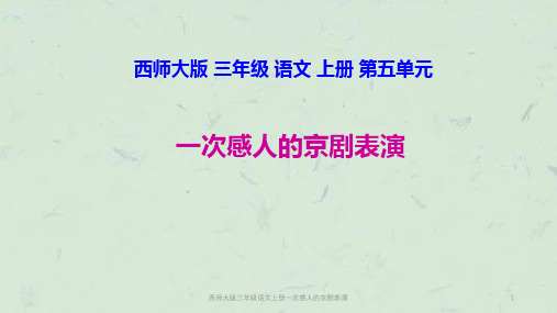 西师大版三年级语文上册一次感人的京剧表演课件