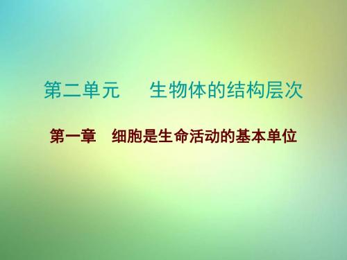 中考生物总复习第二单元第一章细胞是生命活动的基本单位课件
