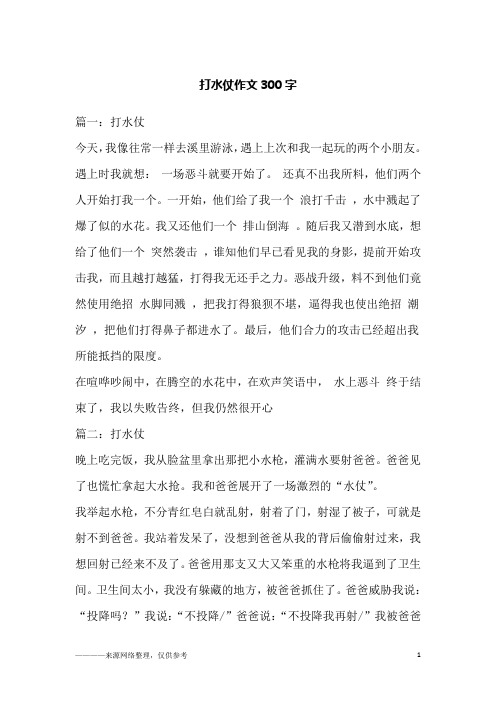 打水仗作文300字
