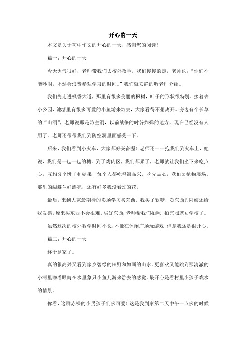 开心的一天_初中作文
