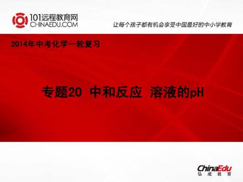 2014年中考化学一轮复习：专题20 中和反应 溶液的pH课件