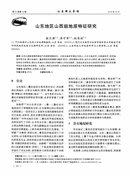 山东地区山西组地层特征研究