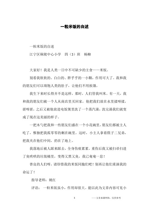 一粒米饭的自述_小学生