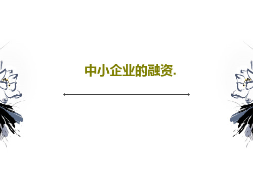 中小企业的融资.26页PPT