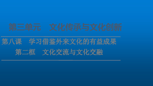 部编政治必修4课件第3单元第8课第2框文化交流与文化交融(1)