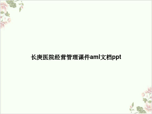 长庚医院经营管理amlPPT.