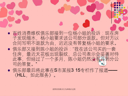 消费者的购买行为和购后过程