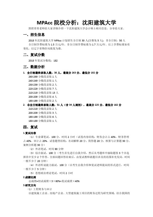 MPAcc院校分析：沈阳建筑大学