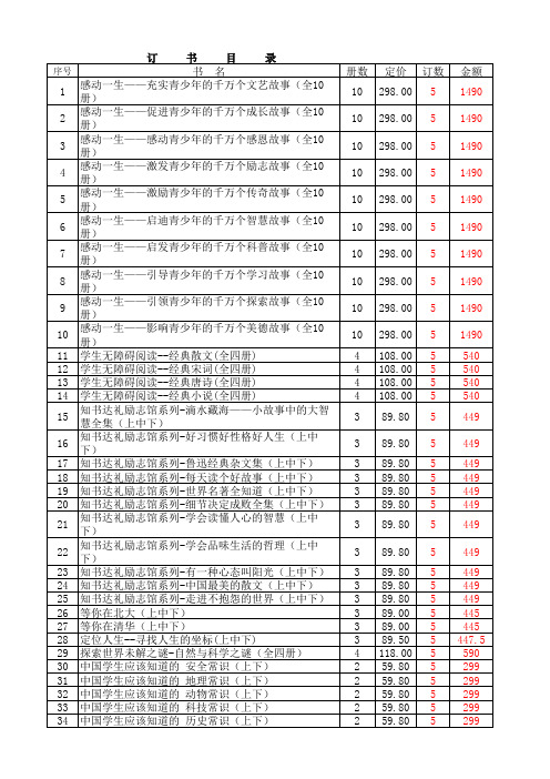 高中图书馆用书目录