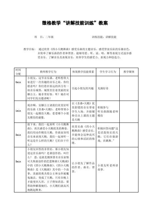 微格教学“讲解技能训练”教案