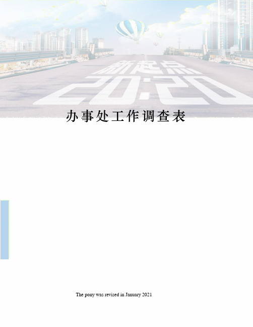 办事处工作调查表