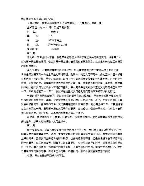 统计实习周记