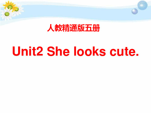 精通版五年级上册英语 《She looks cute》PPT课件