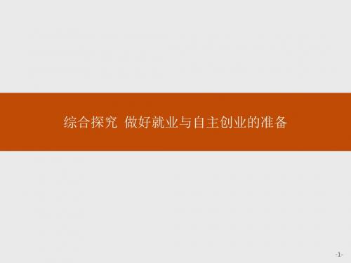 高一政治人教版必修1课件：综合探究2 做好就业与自主创业的准备