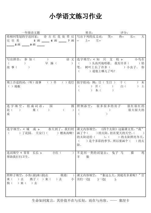 小学一年级语文分类过关III (96)