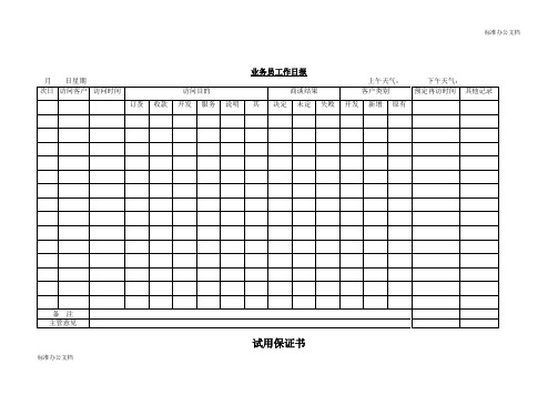 业务员工作日报