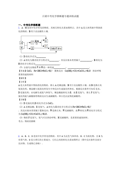 吕梁中考化学推断题专题训练试题
