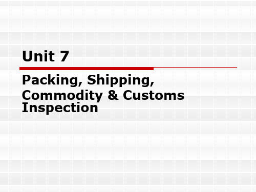 Unit 7_Paking and Shipment