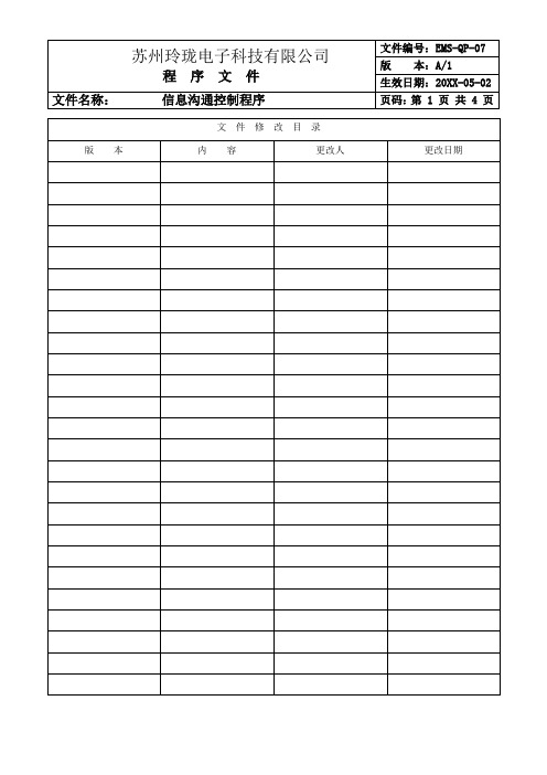 环保信息沟通控制程序