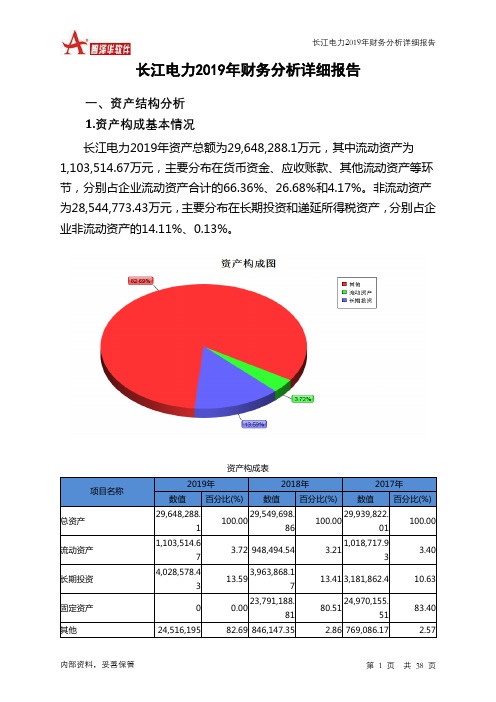 长江电力2019年财务分析详细报告