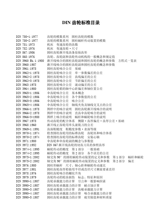 DIN 齿轮标准目录 - 吉林大学机械科学与工程学院