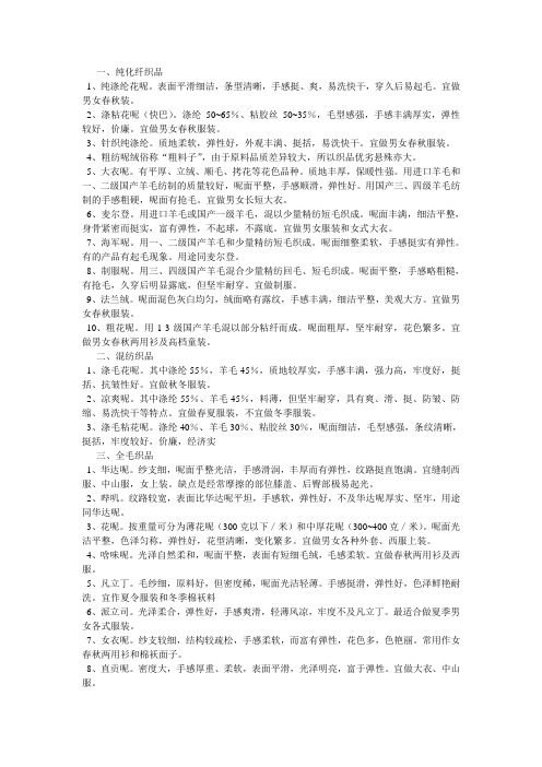 西装面料知识