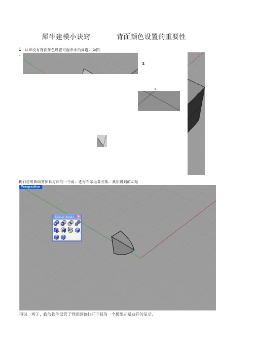 犀牛建模小诀窍背面颜色设置的重要性