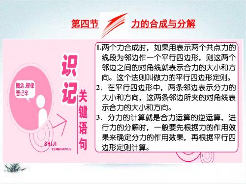 2019年物理新同步粤教版必修一第三章 第四节 力的合成与分解