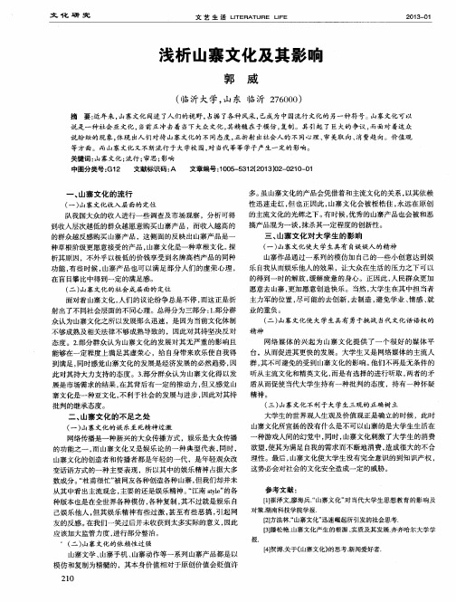 浅析山寨文化及其影响