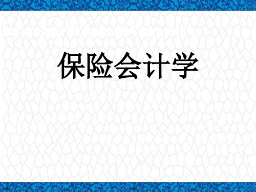 保险会计PPT课件：1-保险会计基础