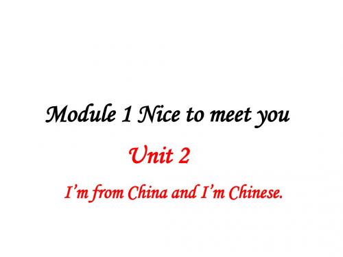 Module 1 Nice to meet you Unit 2 I’m from China and I’m Chinese  课件 (外研版七年级上)