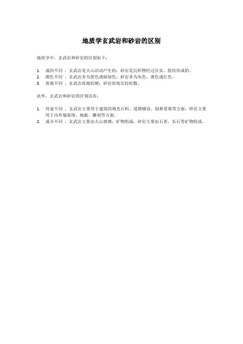 地质学玄武岩和砂岩的区别