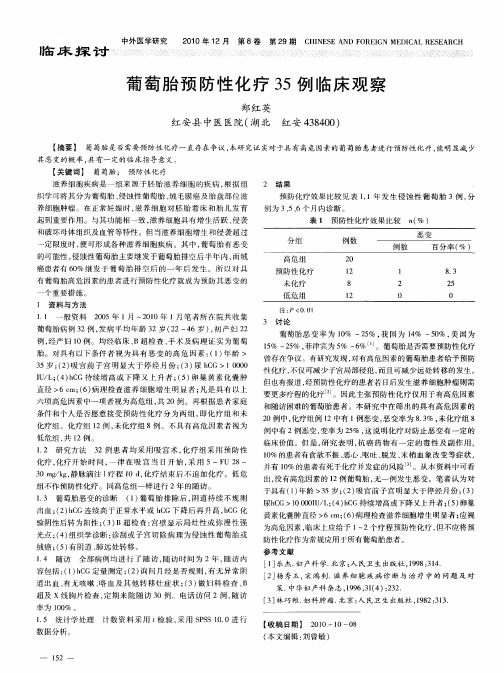 葡萄胎预防性化疗35例临床观察