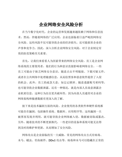 企业网络安全风险分析