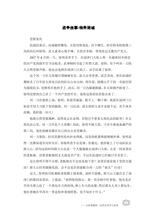 战争故事-特务迷城