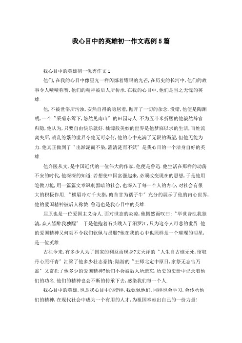 我心目中的英雄初一作文范例5篇