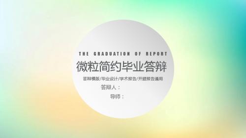 微粒体简约时尚毕业答辩模板