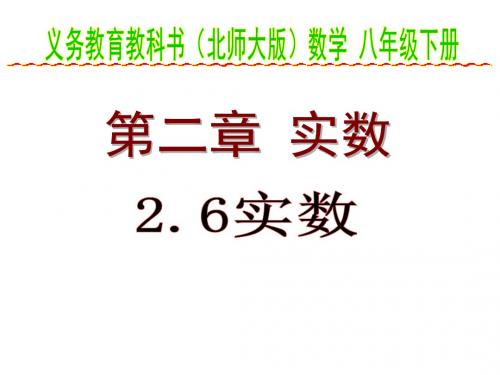 北师大版数学八年级上册课件 2.6实数