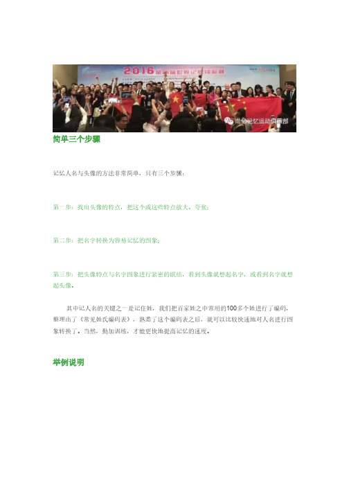 如何快速记忆人名与头像