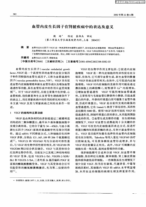 血管内皮生长因子在肾脏疾病中的表达及意义
