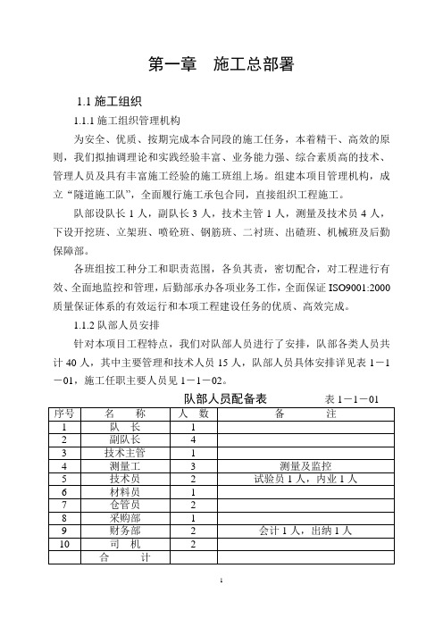 高速公路隧道施工组织方案