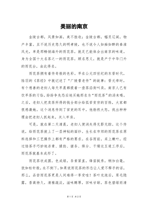 美丽的南京_六年级作文