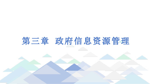 3、第三章 政府信息资源管理