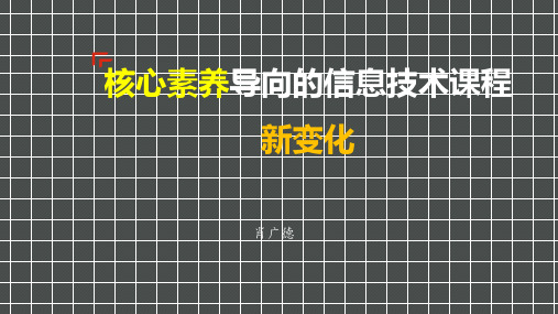 核心素养信息技术课程新变化(ppt 83页)