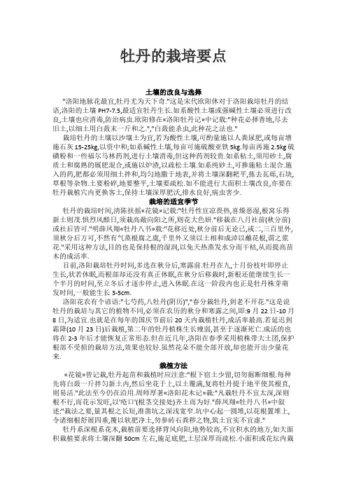 牡丹的栽培要点