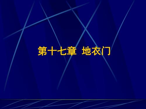 第十七章 地衣门