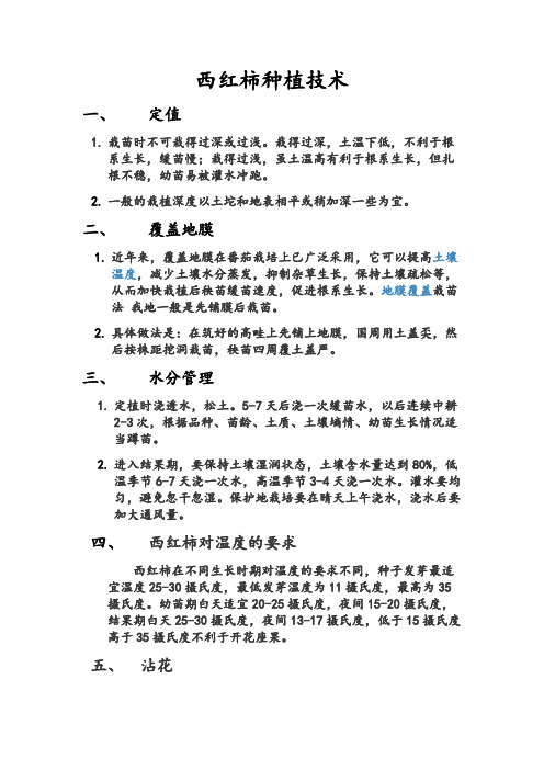 西红柿种植技术