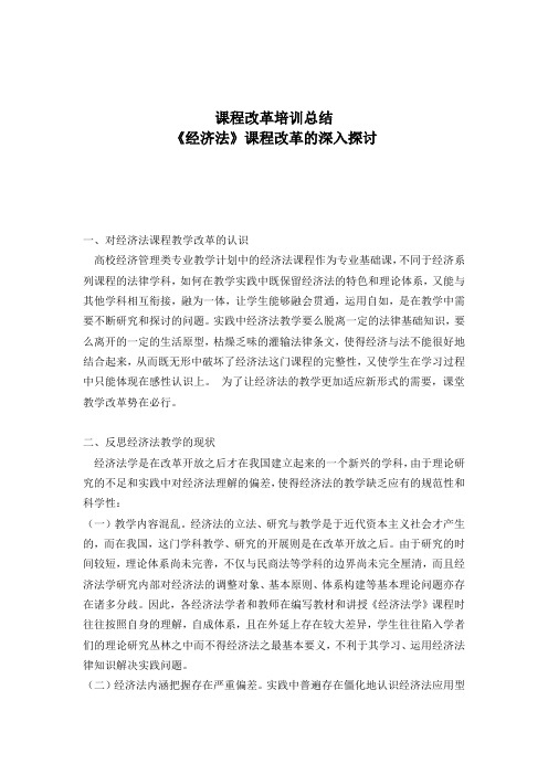 经济法课改总结
