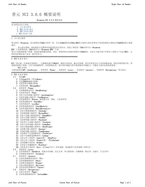 普元NUI3.0.0概要说明